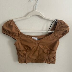 Princess Polly brown crop top, size 0